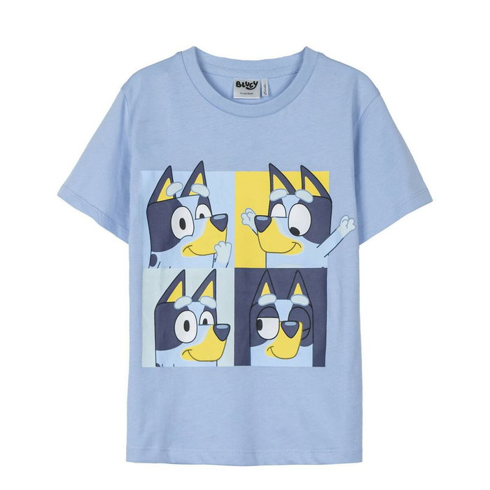 Camiseta de Manga Corta Infantil Bluey Azul claro Camiseta de Manga Corta Infantil Bluey Azul claro