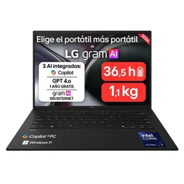 LG Gram 14Z90U Ultraligero 14 Pulgadas, Intel Core Ultra 7, 32 GB RAM, 512 GB SSD, Negro