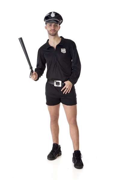 Creaciones Llopis Disfraz de Policía Adulto con Pantalón Corto - Talla M
