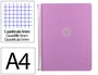 Antartik Cuaderno Espiral Micro A4 Tapa Foam 120 Hojas Cuadro 5mm 5 Bandas 4 Taladros Color Lavanda Papel 90g