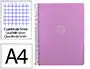 Antartik Cuaderno Espiral Micro A4 Tapa Foam 120 Hojas Cuadro 5mm 5 Bandas 4 Taladros Color Lavanda Papel 90g
