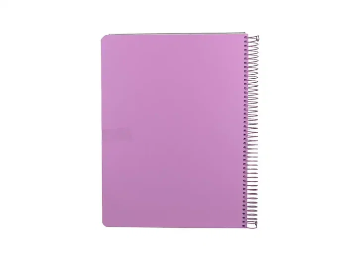Antartik Cuaderno Espiral Micro A4 Tapa Foam 120 Hojas Cuadro 5mm 5 Bandas 4 Taladros Color Lavanda Papel 90g