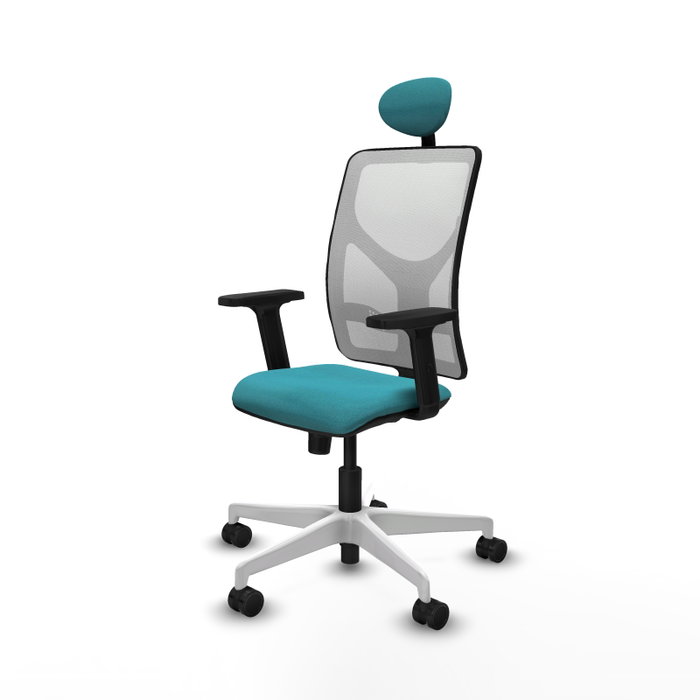 PIQUERAS Y CRESPO Silla de oficina Motilla Turquesa y Blanco