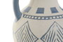 DKD Home Decor Jarrón de Cerámica Rugoso con Asa, Crudo y Azul