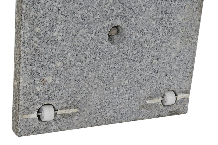 DKD Home Decor Base Parasol Terraza Jardín Gris Granito Inox 45 x 45 x 35 cm