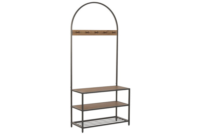 DKD Home Decor Perchero de Hierro y Abeto Natural