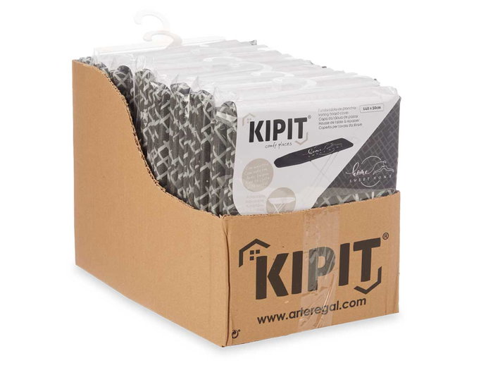 Kipit Funda Tabla Planchar con Muleton, Ajustable, Antracita Estampado, 140 x 50 cm (Set de 8) Kipit Funda Tabla Planchar con Muleton, Ajustable, Antracita Estampado, 140 x 50 cm (Set de 8)