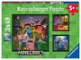 Ravensburger Puzzle 3x49 Piezas Minecraft para Niños a Partir de 5 Años
