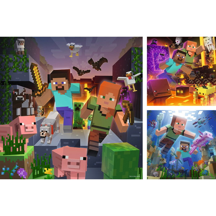 Ravensburger Puzzle Minecraft 3x49 piezas Ravensburger Puzzle Minecraft 3x49 piezas