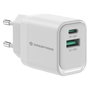 Conceptronic ALTHEA1933 Cargador de Pared 33W GaN USB-C y USB-A Blanco