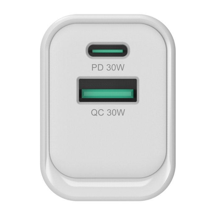 Conceptronic ALTHEA19W33 Cargador GaN de 33W con 2 Puertos USB-C y USB-A Blanco