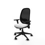 PIQUERAS Y CRESPO Silla de oficina Cilanco Blanco y Negro con Brazos 3D