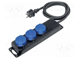AS SCHWABE Prolongador de Alimentación H07RN-F 3G1,5mm2 1,5m Negro