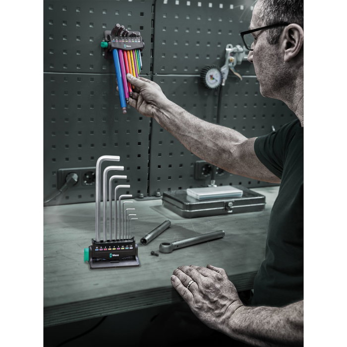 Wera 950/9 Hex-Plus Multicolour 3 Juego de llaves hexagonales
