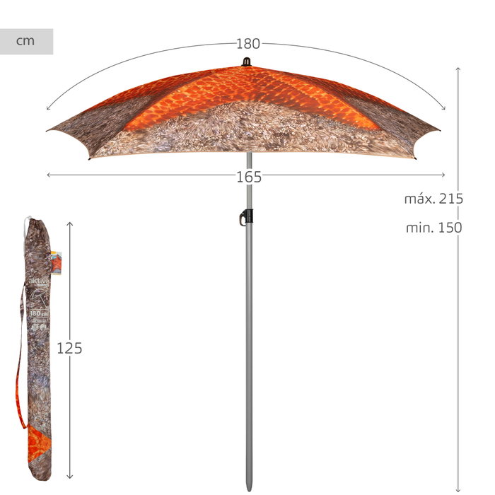 Aktive Sombrilla de Playa Estrella de Mar 180 cm UV40 Aktive Sombrilla de Playa Estrella de Mar 180 cm UV40