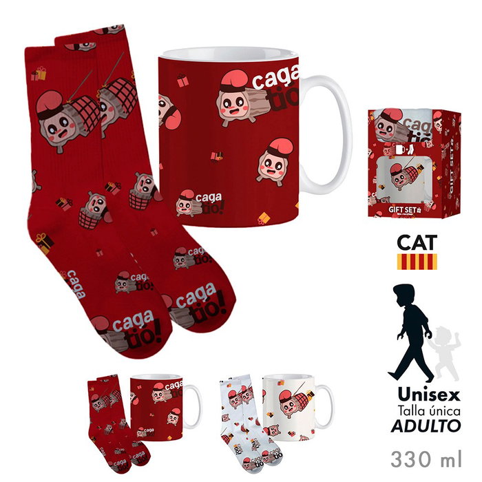 Funny Xmas Taza con calcetines en caja de regalo modelo Tio de Nadal Funny Xmas Taza con calcetines en caja de regalo modelo Tio de Nadal