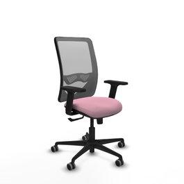 PIQUERAS Y CRESPO Silla de oficina Zulema con Mecanismo Sincro, Rosa y Gris