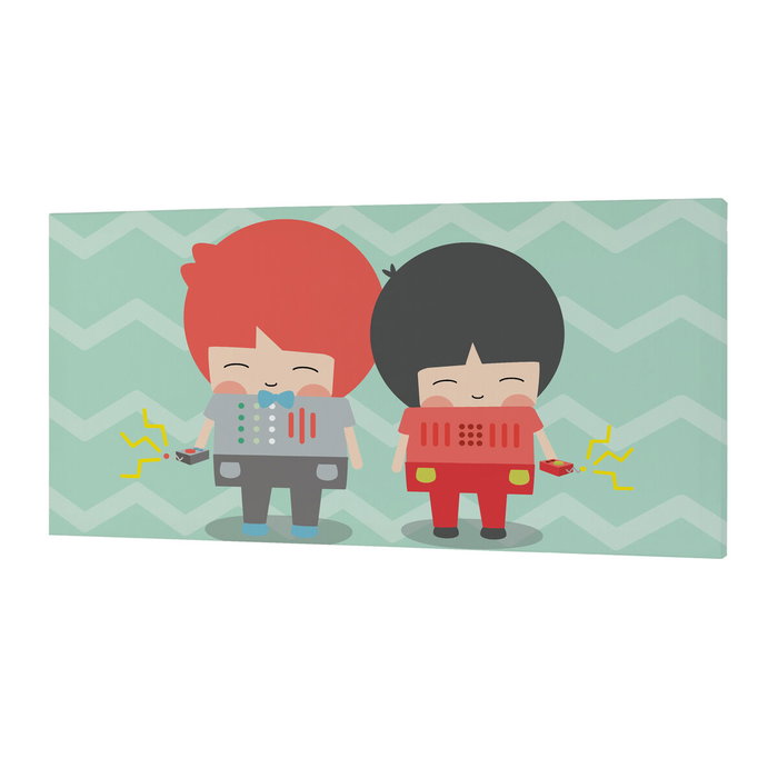 Lienzo HappyFriday Happynois Beep Multicolor 27 x 54 cm Lienzo HappyFriday Happynois Beep Multicolor 27 x 54 cm