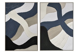 DKD Home Decor Set de 2 Cuadros de Lienzo Modernos 83x4,5x123 cm