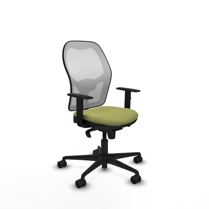 PIQUERAS Y CRESPO Silla de oficina Jorquera Verde oliva y Blanco con mecanismo Sincro y brazos 1D PIQUERAS Y CRESPO Silla de oficina Jorquera Verde oliva y Blanco con mecanismo Sincro y brazos 1D