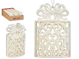 Krist+ Adorno árbol Navidad Caja Regalo Nacar 7.4 x 11.5 x 4 cm (Set de 48)