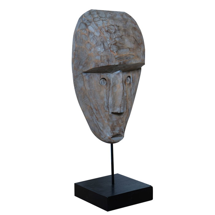 DKD Home Decor Figura Máscara Tribal Suar y Hierro