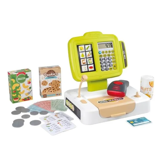 Smoby SMO1686523551185 Caja Registradora con 30 Accesorios, Calculadora y Escáner con Sonido y Luz para Niños a Partir de 3 Años Smoby SMO1686523551185 Caja Registradora con 30 Accesorios, Calculadora y Escáner con Sonido y Luz para Niños a Partir de 3 Años