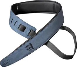 EBS Correa para Guitarra y Bajo Suede - Gamuza Azul, Vinilo Sintético Acolchado, Ajustable (Ref. 1)