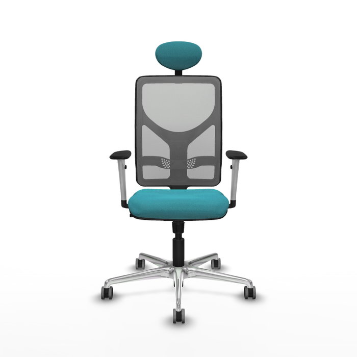 PIQUERAS Y CRESPO Silla de oficina Motilla con mecanismo Sincro, Tela Turquesa y Malla Gris PIQUERAS Y CRESPO Silla de oficina Motilla con mecanismo Sincro, Tela Turquesa y Malla Gris