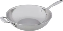 Cosy & Trendy COS5400586935027 Wok de Acero Inoxidable Ø30 cm Clásico, Cómodo y Moderno, Apto para Todo Tipo de Cocinas Incluida Inducción