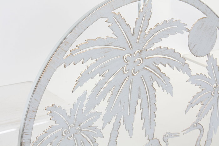 DKD Home Decor Decoración de pared de metal Palmeras Blanco