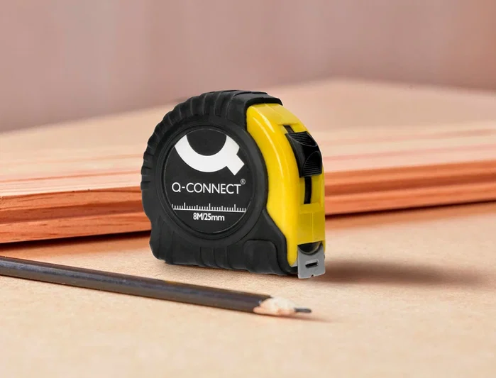 Q-connect Flexómetro con freno y material antichoque de 8 m y 25 mm de ancho Q-connect Flexómetro con freno y material antichoque de 8 m y 25 mm de ancho