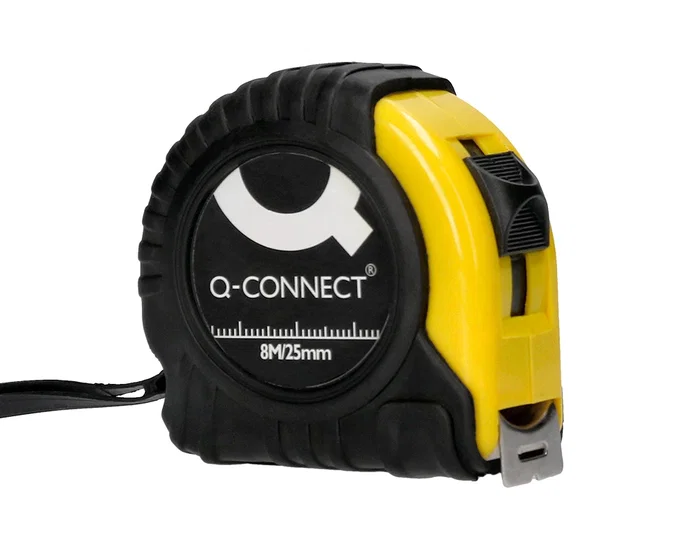 Q-connect Flexómetro con freno y material antichoque de 8 m y 25 mm de ancho Q-connect Flexómetro con freno y material antichoque de 8 m y 25 mm de ancho