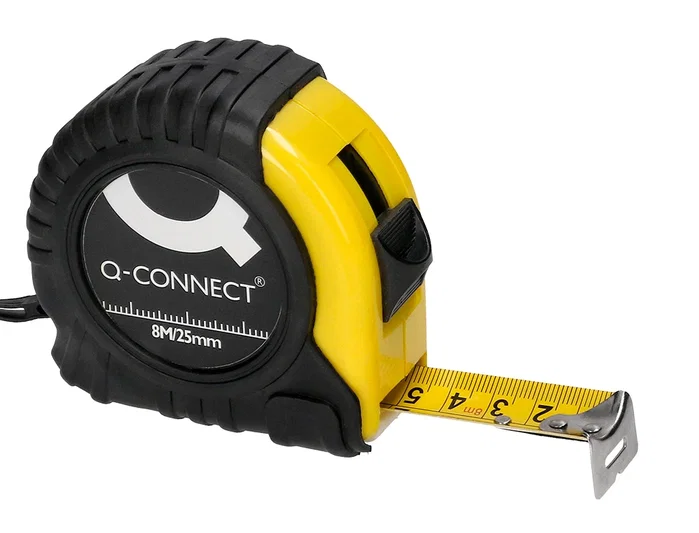 Q-connect Flexómetro con freno y material antichoque de 8 m y 25 mm de ancho Q-connect Flexómetro con freno y material antichoque de 8 m y 25 mm de ancho