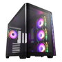 FSP M580-BA Midi Tower Carcasa Negra ARGB con Ventana de Vidrio Templado, ATX/mATX/mITX, 3 Ventiladores 120mm