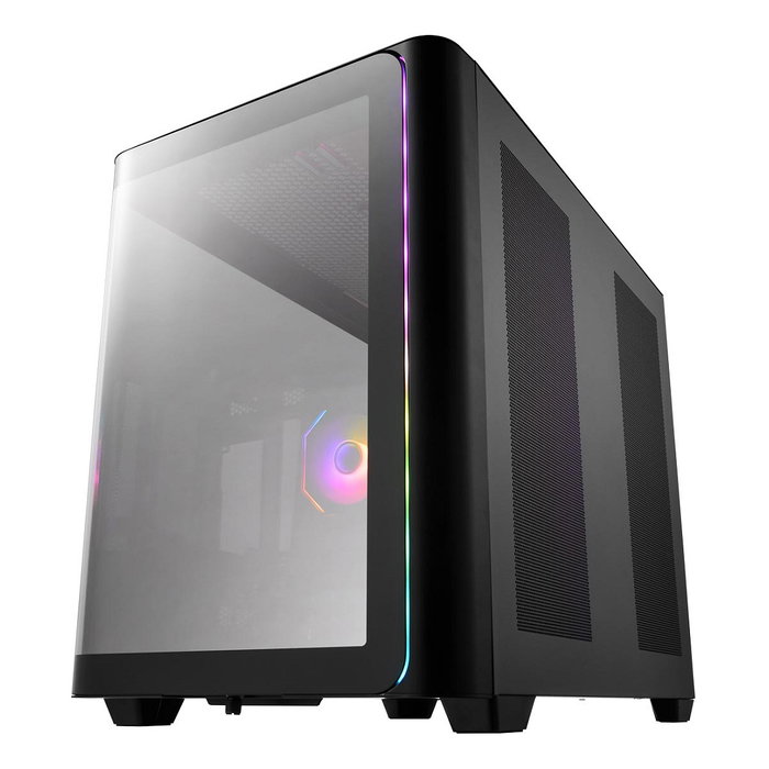 FSP M580-BA Midi Tower Carcasa Negra ARGB con Ventana de Vidrio Templado, ATX/mATX/mITX, 3 Ventiladores 120mm