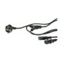 Cable de alimentación 19.99.1022 con conector CEE7/7 y acoplador C13 2x, 1,8 m, negro