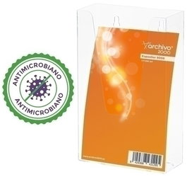 Expositor Mural Archivo 2000 Premium Antimicrobiano Sanitized 1/3 De A4 Vertical Cristal
