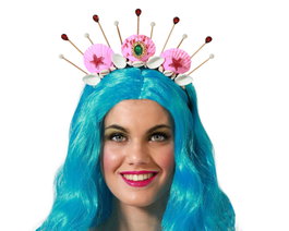 Diadema Corona De Conchas Y Cupcakes Rosas Para Disfraz De Sirena