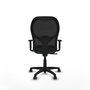 Silla de oficina Alocén con mecanismo Sincro tapizada con Tela color Verde botella y malla color Negro. Equipada con lumbar 1D, Brazos 1D y Ruedas de parqué
