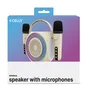 Celly PARTYMIC2 Altavoz Bluetooth Portátil para Karaoke con 2 Micrófonos Inalámbricos, Luces RGB, 6 W, Blanco