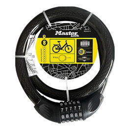 Master Lock Cable de acero trenzado con combinación de 5 dígitos, ø2 x 100 cm