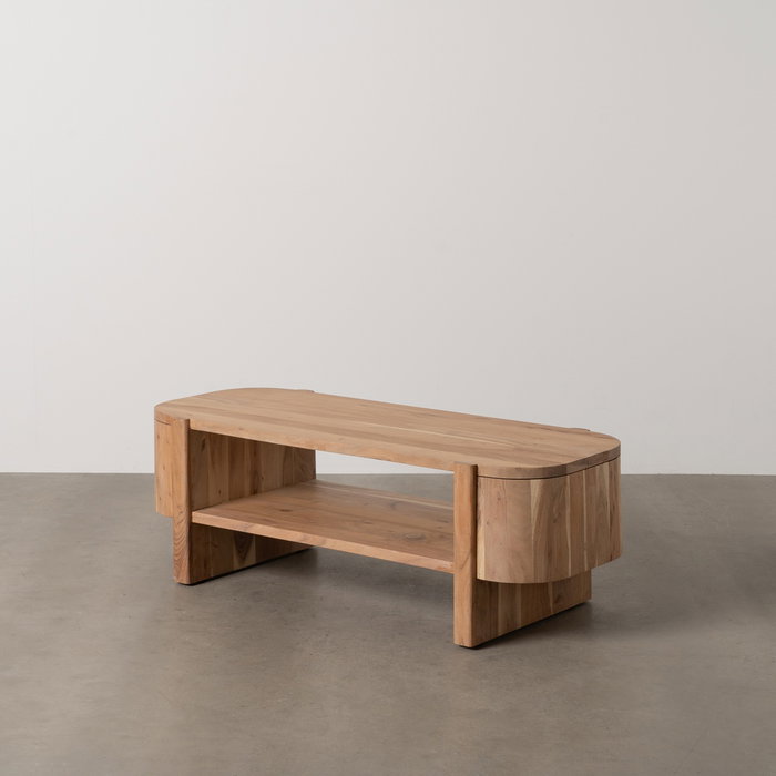 Mesa Centro Natural Madera de Acacia 120 X 50 X 40 cm Mesa Centro Natural Madera de Acacia 120 X 50 X 40 cm