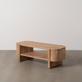Ixia Mesa de centro de madera de acacia natural 120 x 50 x 40 cm