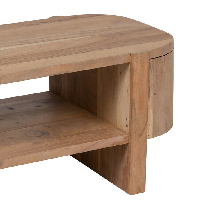Ixia Mesa de centro de madera de acacia natural 120 x 50 x 40 cm