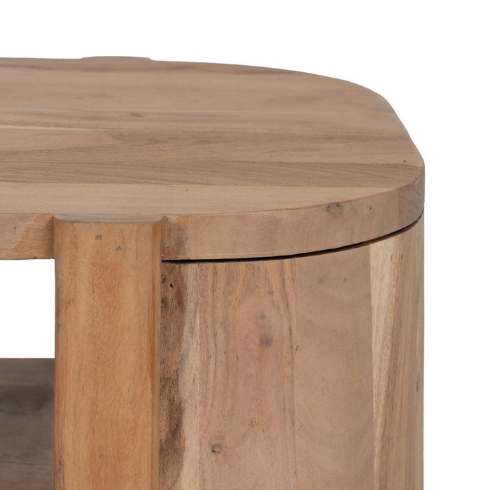 Ixia Mesa de centro de madera de acacia natural 120 x 50 x 40 cm