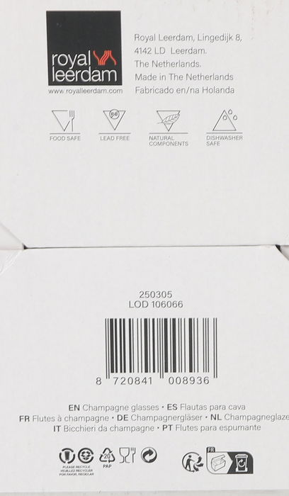 Inde Set 6 Copas de Champagne 22.5 cl "Carre Opti