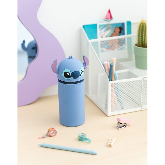 ERIK Portatodo 3D Tropical Stitch Disney de Silicona 17x6,5cm con Cierre Cremallera