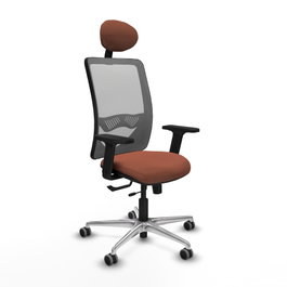 PIQUERAS Y CRESPO Silla de oficina Zulema con mecanismo Sincro/Traslack, Marrón y Gris