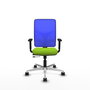 PIQUERAS Y CRESPO Silla de oficina Motilla Sincro/Traslack Pistacho y Azul